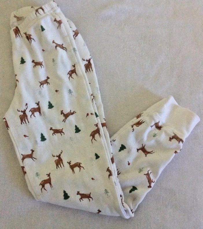 Kid's Mini Boden Pajama Pants Sz 8 Years Reindeer Pj Bottoms 100% Cotton