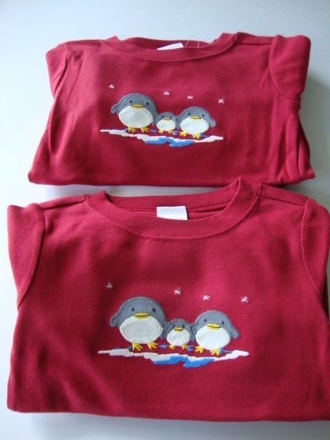 GYMBOREE Holiday Christmas Red Penguins Gymmies Pjs Pajamas Boy Girl 5 - 2 Pairs