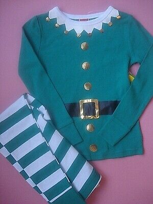 CHILDRENS CHRISTMAS ELF PAJAMAS SANTA'S HELPER 4 NEW