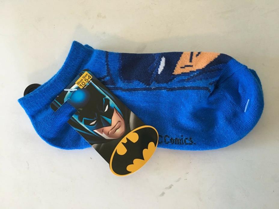 DC Comics Batman Child Shoe Size 10.5-4 Black Blue Gold 1 Pair Socks NWT
