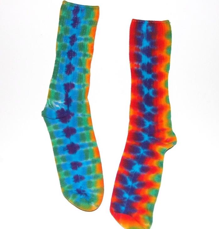 Kid's Tie Dye Bamboo Socks Rainbow DNA Youth Socks Hippie art