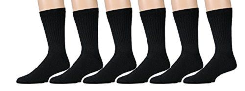6 Pairs of excell Childrens Merino Wool Socks, Black, Mens Womens