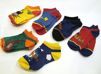 6 Pairs KIDS ONE SIZE SMALL Cartoon Socks Lot FUN DESIGNS Design Casual #2454