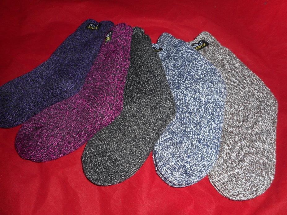 Polar Extreme Heat Kid's Insulated Thermal Marled Brushed Socks Fits Shoe 6-3