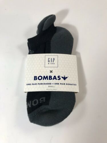 NEW BOMBAS KIDS Gap Kids Youth Ankle Socks Size Small Black/grey