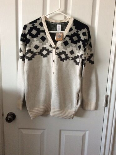 Tea Collection Tularosa Geo Cardigan Kids Cream Heather Size XL(12-14)