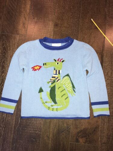 The Company Store Company Kids Blue Dragon Winter sweater Boys Size Small Bx29