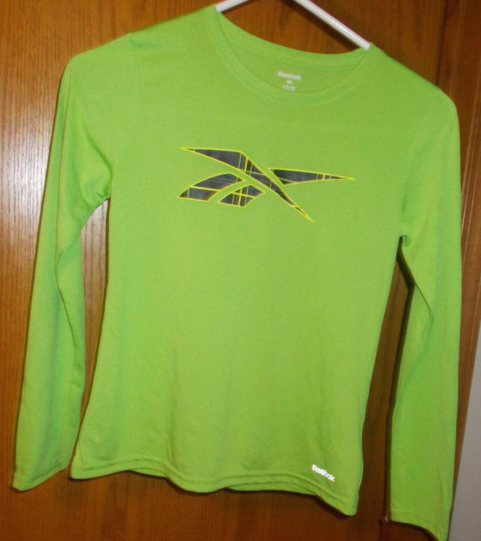 NWT REEBOK 100% POLY LONG SLEEVE PULLOVER UNISEX SIZE 10/12 BRIGHT GREEN