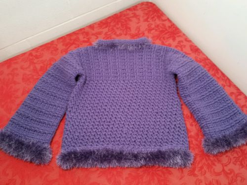 Hand knitted  Purple &  Sweater