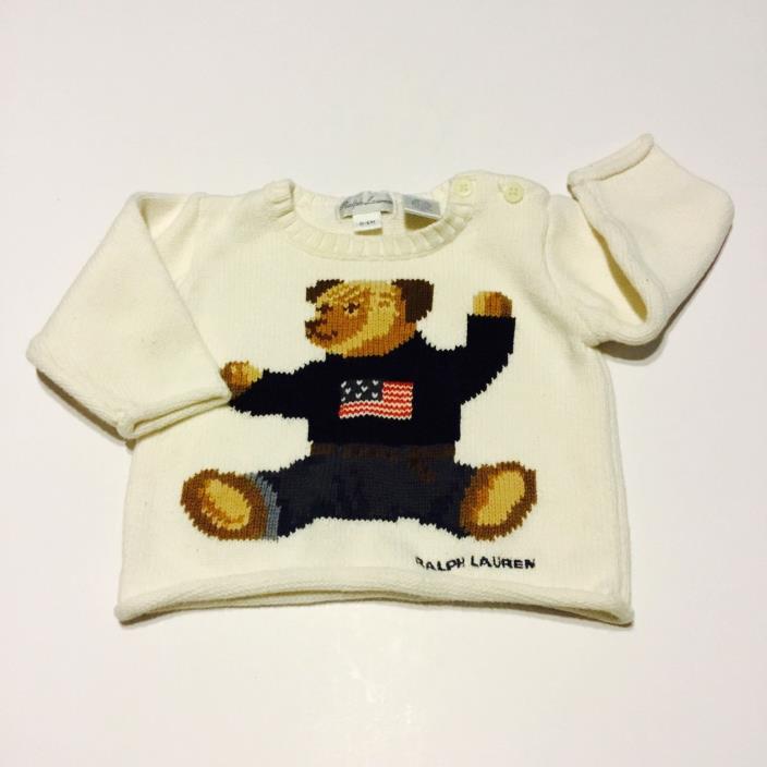 Ralph Lauren Teddy Bear Sweater Unisex  0-6 month