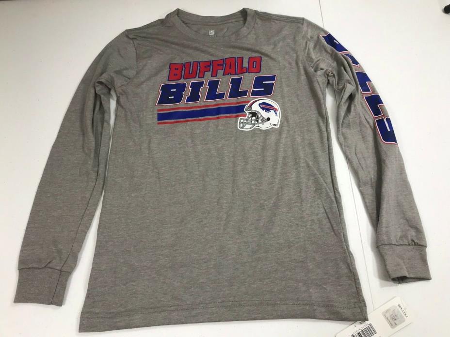 NFL Team Apparel Buffalo Bills Pull Over Sweater Large 10/12 Gray Blue Red 643