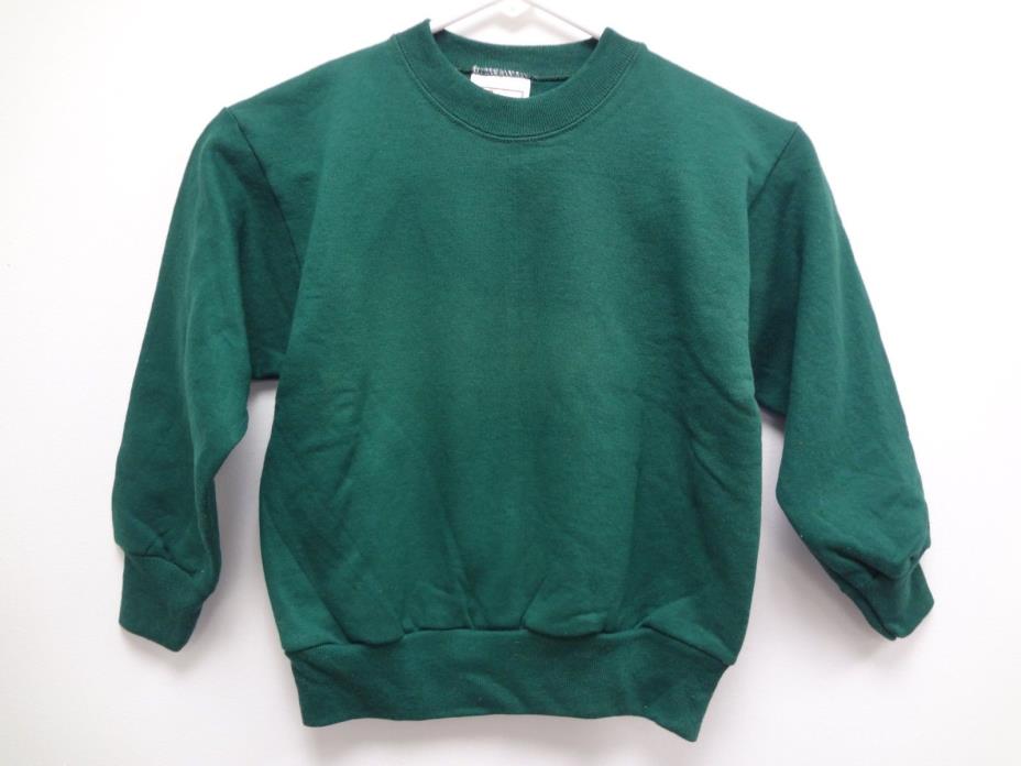 Hanes Crewneck Long Sleeve FOREST GREEN Sweatshirt~Size YOUTH XS (2-4)~NWOT