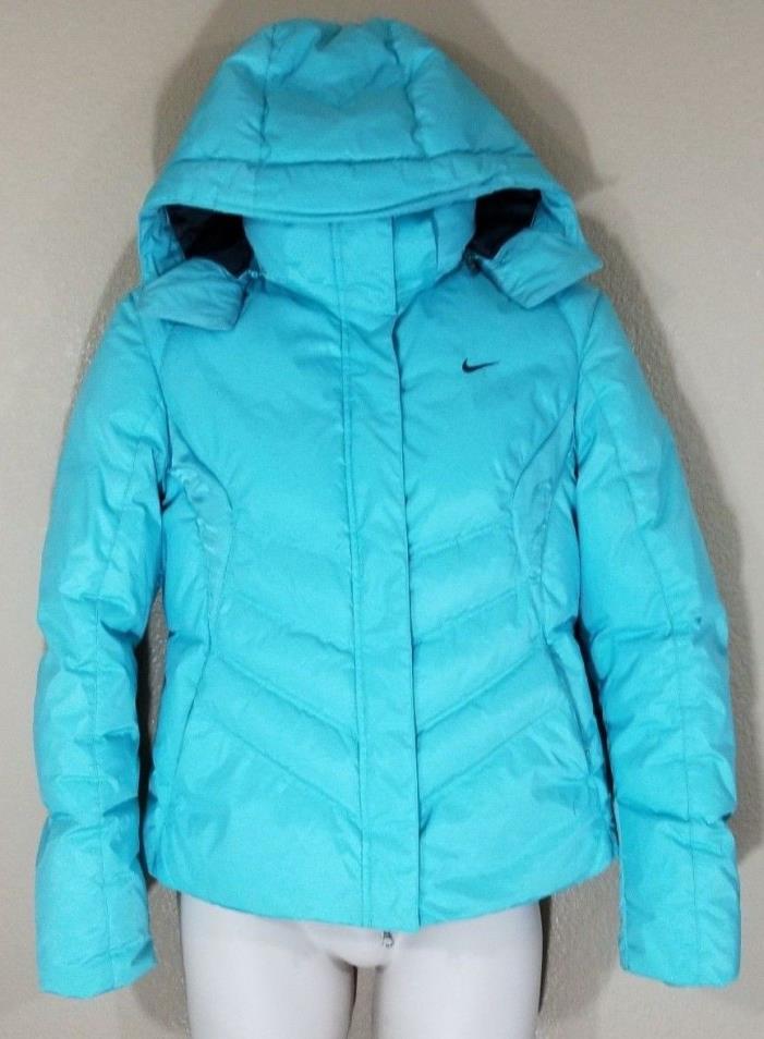 NIKE DOWN, FEATHER INSULATED HOODIE.  SMALL, (4-6).  POLYESTER,  GYC,  1217