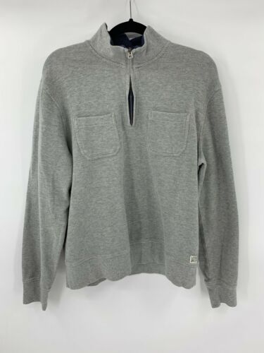 Lucky Brand Mens 1/2 Zip Pullover Sweatshirt Jacket Size L Gray J1