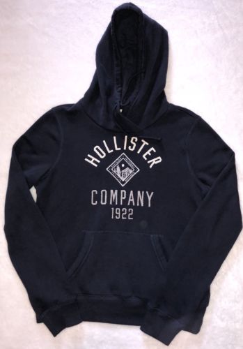 HOLLISTER Pullove Sz Youth Lg Navy Hooded Sweatshirt California 1922 NEW/NWOT