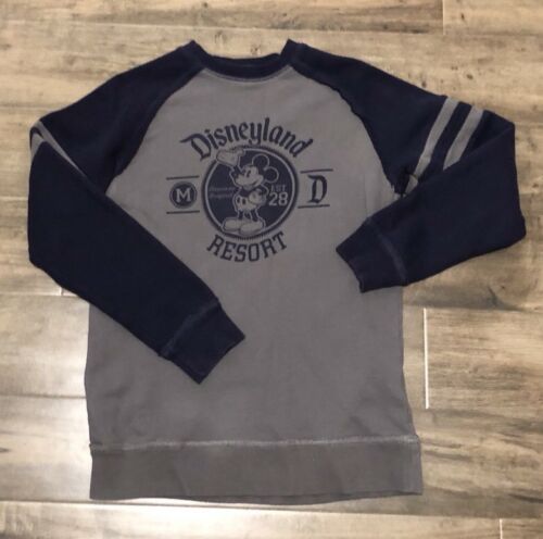 Disneyland Resort Sweatshirt Grey Gray Navy Youth XL Mickey Mouse Kids Crew