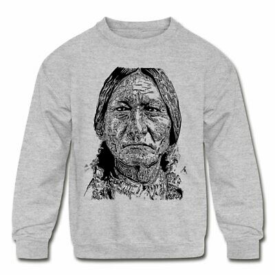 Native American Sitting Bull Portrait Kids' Crewneck Sweatshirt by Spreadshirt™