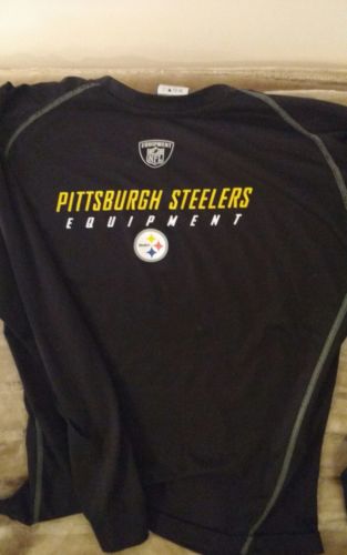 Youth Pittsburgh Steelers Shirt  L (14-16 ) Black  NFL Licensed  RBK  On Field?