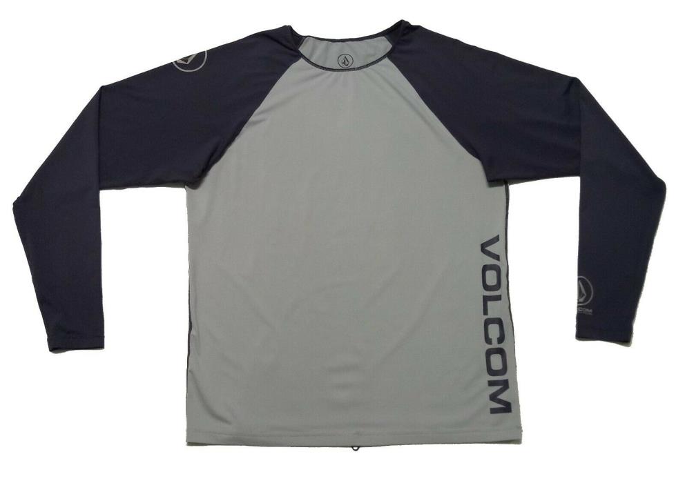 Volcom Rash Guard Surf Swim Water Sports Grey Black Sz XL mens Long Sleeve Shirt