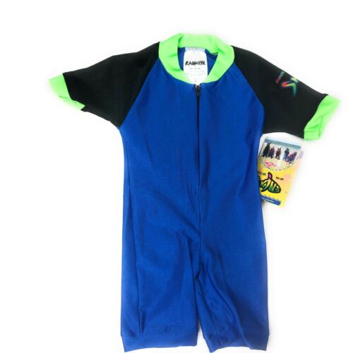 NWT Radicool Skin Rash Guard Childs One Piece Swimwear Size 2 SPF 100 Blue