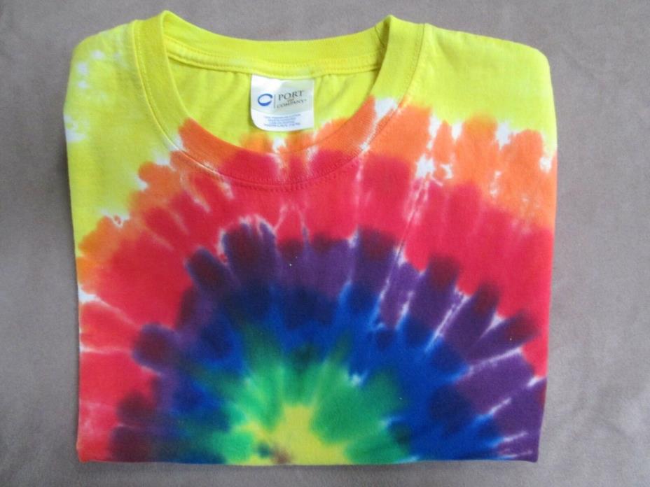 RAINBOW BRIGHT COLORED TIE DYE YOUTH SIZE LARGE SHIRT NEW