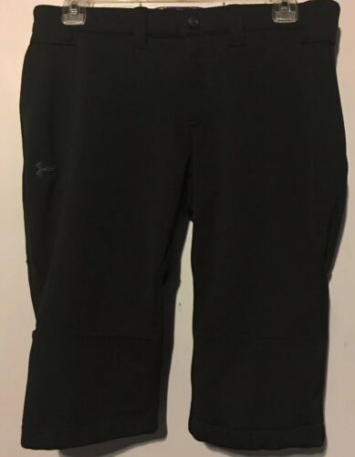 Under Armour Short Baseball Pants Pockets Black Youth XL? Logo Belt Loops Zipper