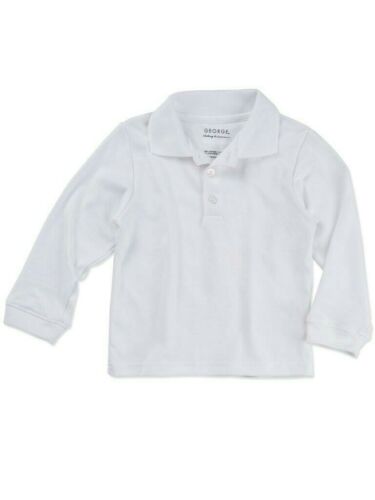 Toddler Boy or Girl Unisex School Uniform Long Sleeve Polo Shirt George 4T
