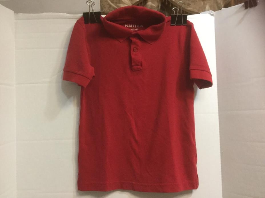 Nautica School Uniforms RED Polo Top/Shirt 8 Kids/Unisex