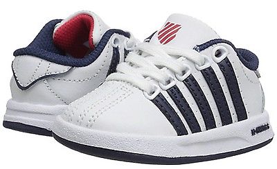 K-SWISS 23270-163 COURT PRO Inf's (M) White/Navy/Red Leather Casual Shoes