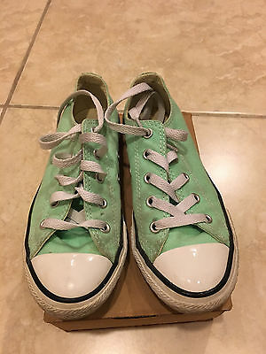 Converse All Star Mint Green Child Youth Size 1 Low Top Sneakers