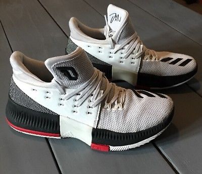 Adidas Rip City Damian Lillard 3 Basketball Shoes White Black Size 4.5 Pre-Owned