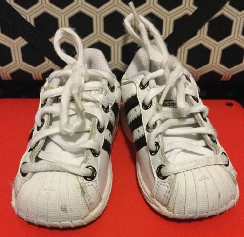 A Very Cute Pair Of Adidas Black And White US Size 5 Kids Shoes