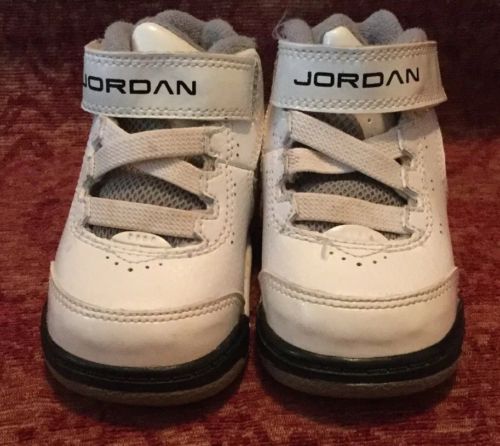 A Very Cute Pair Of Nike Jordan Gray And White US Size 4C Kids Shoes