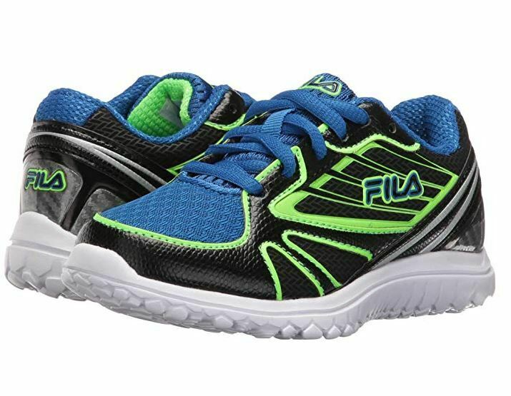 Kid's FILA TURBO 2 Multi-Color Black, Blue & Green Lace Up Sneakers Size US 2.5