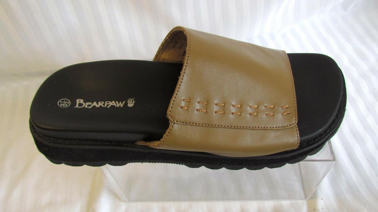 NEW BEAR PAW  MULES SHOES MEN'S 8 1/2 WOMENS 9 1/2 FORMED FOOTBED. TAN & BLACK