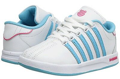 K-SWISS 23270-828 COURT PRO Inf's (M) White/Skyblue/Pink  Leather Casual Shoes