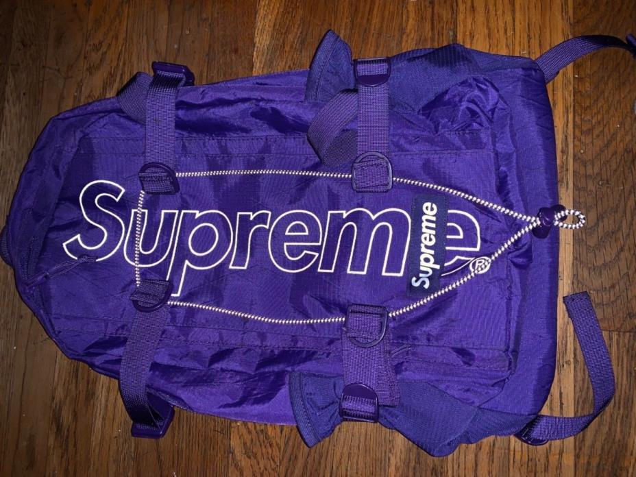 Supreme Backpack Box Logo 18AW Purple Nylon Mens Rare Sold Out  NOS  #1509