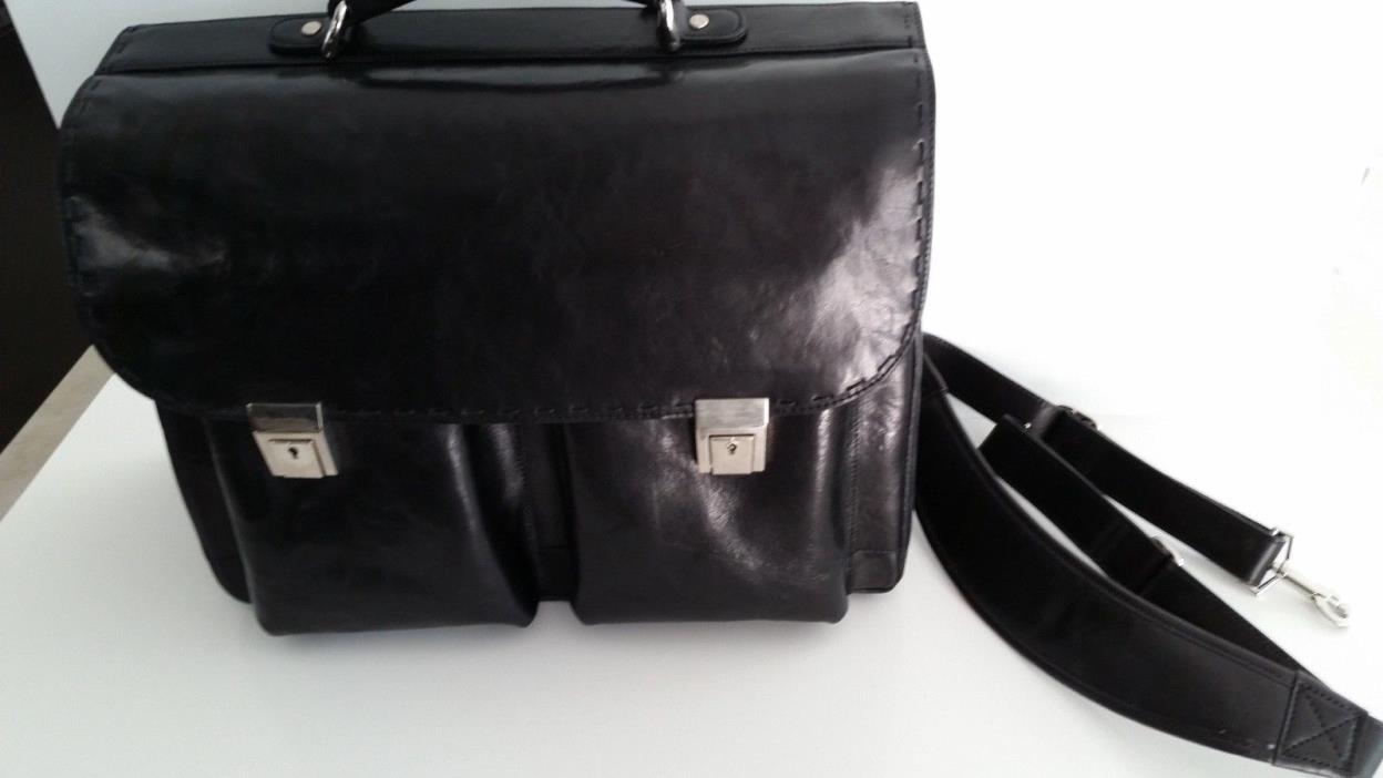 Partners Brief Black Old Leather Collection by Bosca