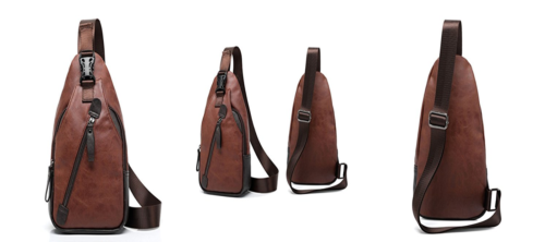 Stylez Sling Pack Chest Bag Men's Shoulder Backpack PU Outdoor Cross Body Bags R