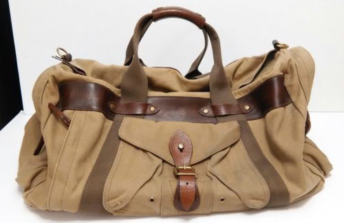 J. Crew Beaumont Canvas and Leather Weekender Duffle Bag