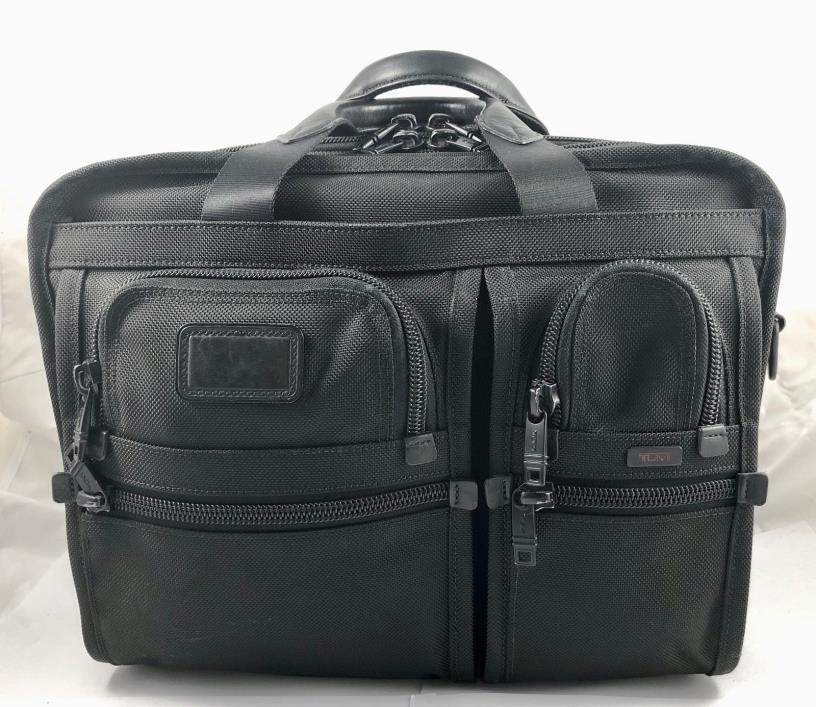 Tumi Alpha T-Pass Expandable Business Briefcase Laptop Bag 26145 Black Reg $475