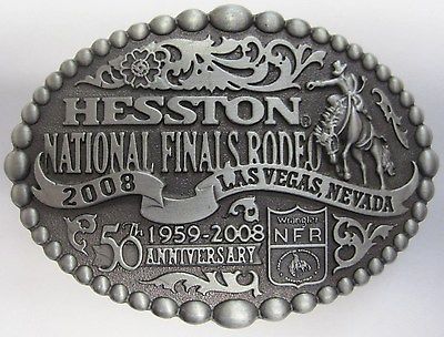 National Finals Rodeo Hesston 2008 Youth (Small) NFR Cowboy Buckle New AGCO PCRA