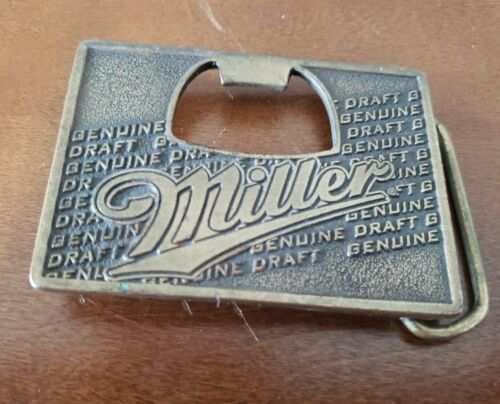 Vintage Miller Genuine Draft (Beer) Belt Buckle with Bottle Opener 3