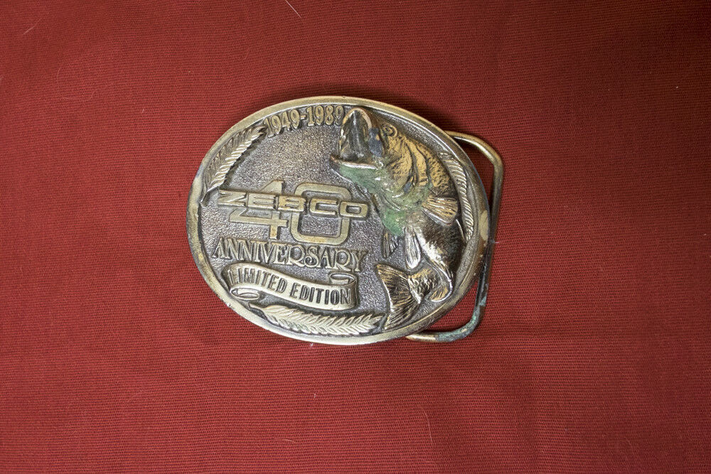 Vintage Zebco 40th Anniversary Limited Edition 1949-1989 Belt Buckle
