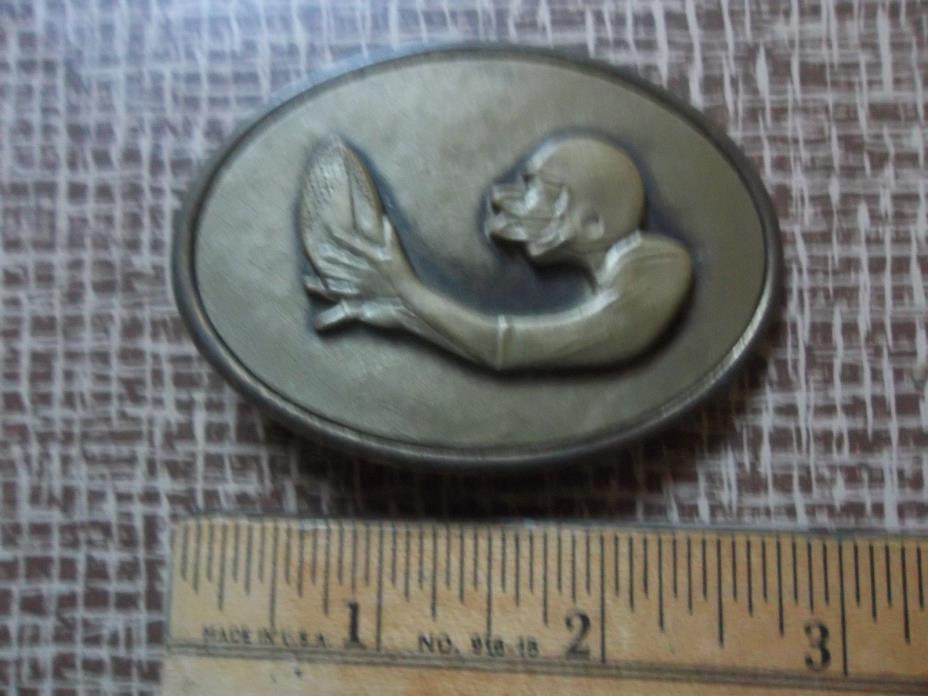 Vintage Oden Football Player Belt Buckle Made In USA