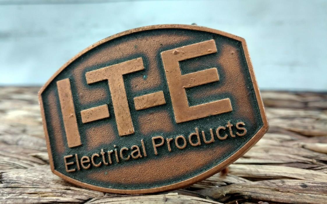 Classic Vintage Retro I-T-E Electrical Products Solid Copper Belt Buckle