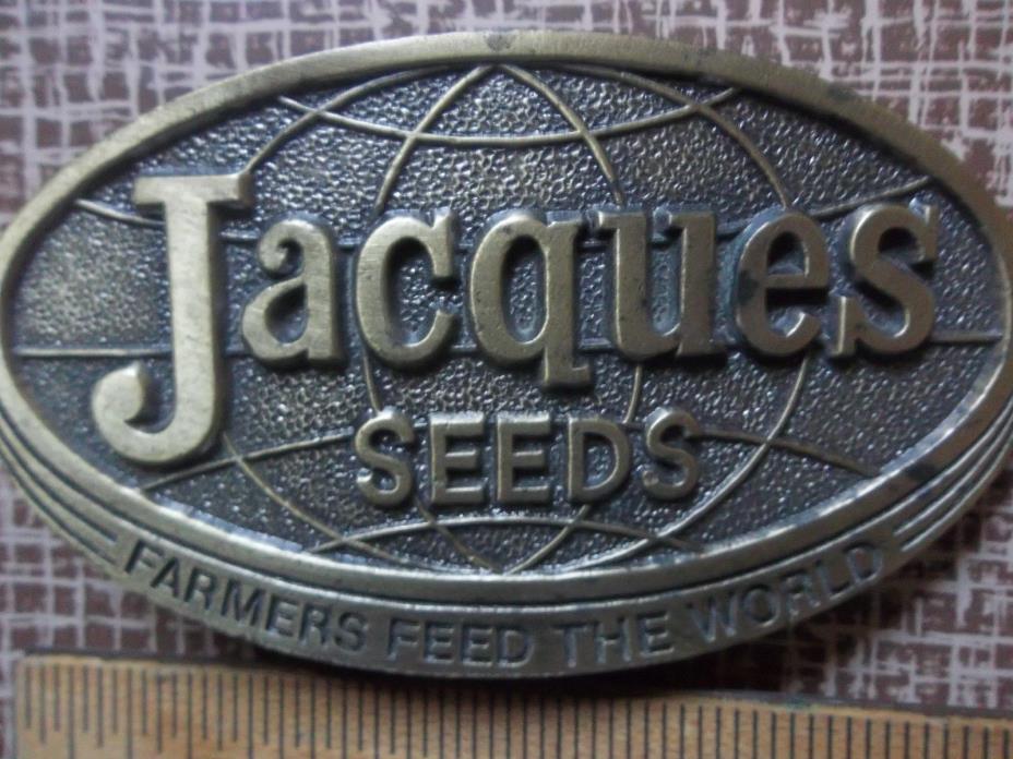 Vintage Jacques Seeds Farmers Feed the World Belt Buckle 1977 LIMITED EDITION