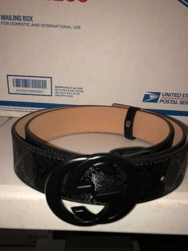 Men's Black Gucci-Belt - (Black buckle ) 120cm (waist 40-46) GG Belt Inspired