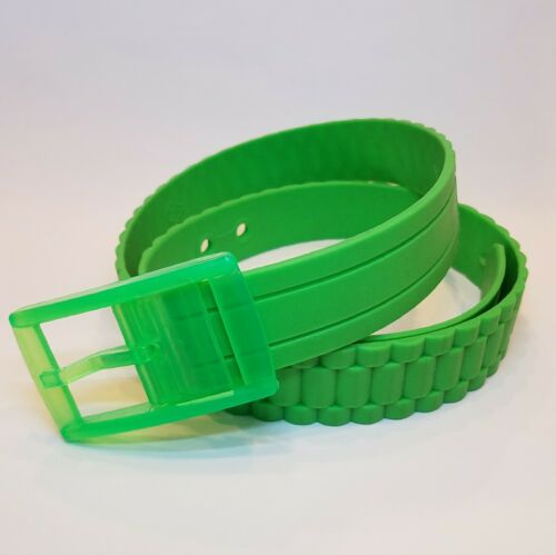 Unisex Silicone Flexible Size Rubber Belt/ Plastic Buckle High Quality GREEN