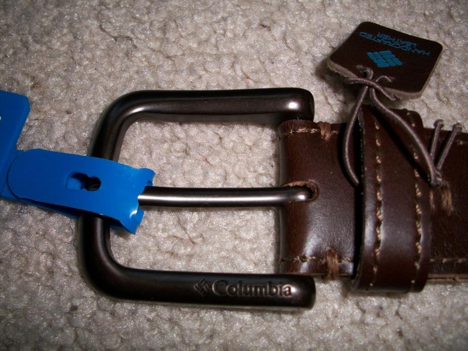 NWT Columbia Men's Size 42 Handcrafted Genuine Leather Brown Belt
